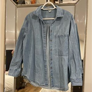 Aerie denim button down shirt